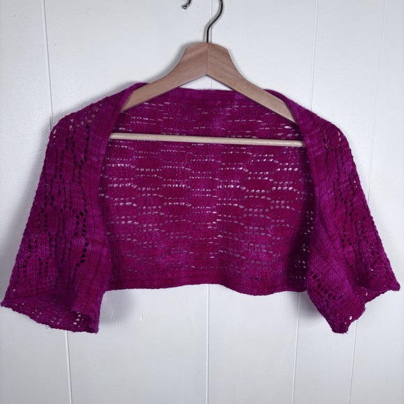 Handmade Ladies Crocheted Shrug Fuchsia Pink‎ Size Small - Picture 1 of 7
